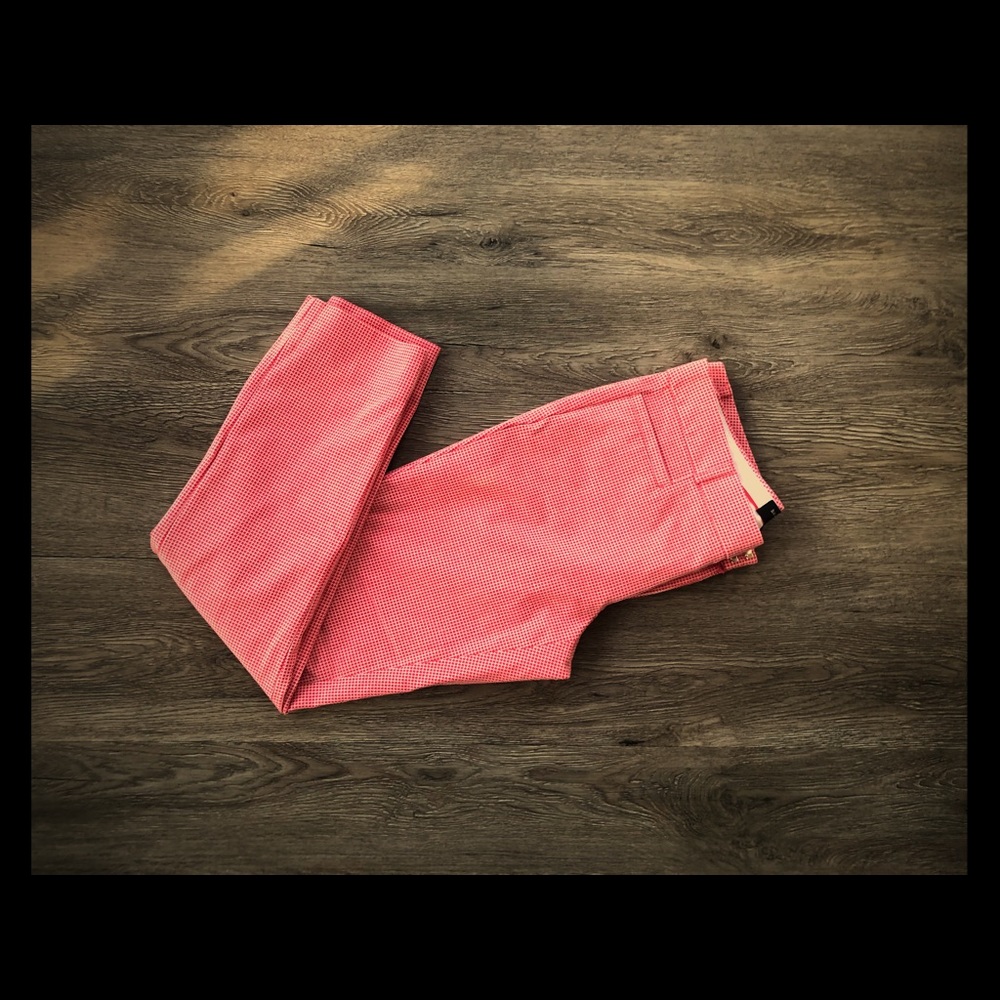 Banana Republic Red Plaid Capris Sloan Fit Pants
